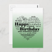 Gelukkig verjaardag in verschillende talen briefkaart (Voorkant / Achterkant)