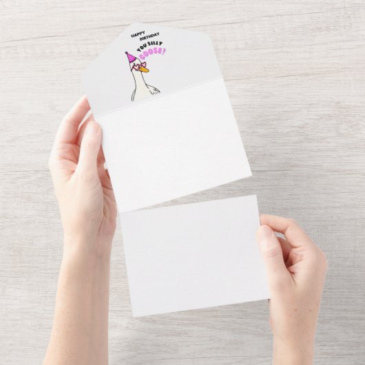 Gelukkig Verjaardag Jij Domme Gans All In One Uitnodiging (Afscheurbaar)