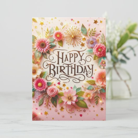 Gelukkig Verjaardag  Kaart (Staand voorkant)