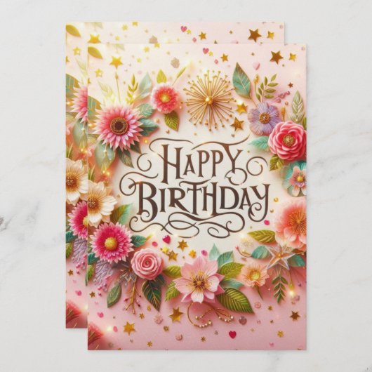 Gelukkig Verjaardag  Kaart (Voorkant / Achterkant)