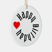 Gelukkig Verjaardag Keramisch Ornament (Rechts)