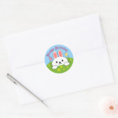 Gelukkig Verjaardag Konijn Ronde Sticker (Envelop)