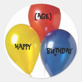 GELUKKIG, VERJAARDAG, (LEEFTIJD) Stickers (Voorkant)