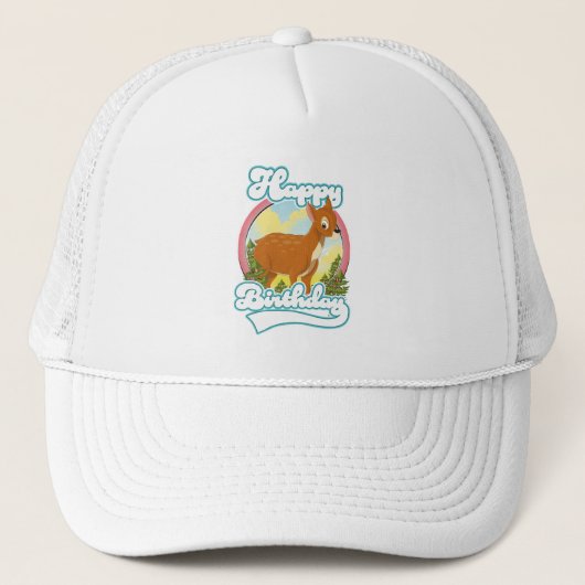 Gelukkig Verjaardag Logo Trucker Pet (Voorkant)