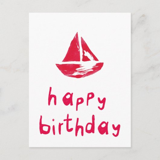 Gelukkig Verjaardag met Boot Briefkaart (Voorkant)
