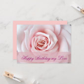 Gelukkig verjaardag mijn liefde kaart (Voorkant / Achterkant in situ)