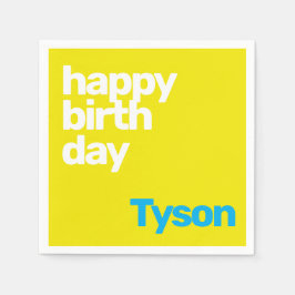 gelukkig Verjaardag minimaal eenvoudig modern geel Servet