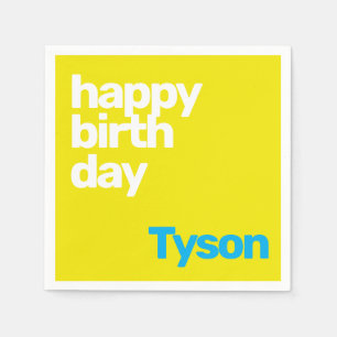 gelukkig Verjaardag minimaal eenvoudig modern geel Servet