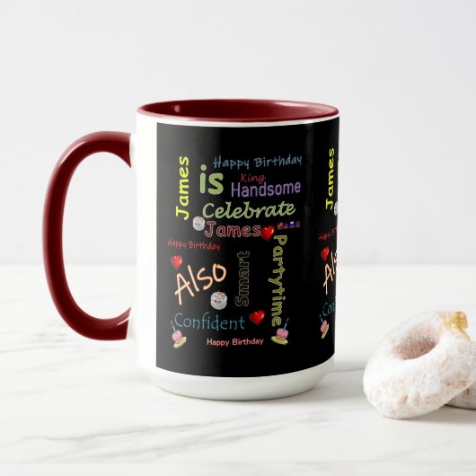 Gelukkig Verjaardag Mok James (Met donut)