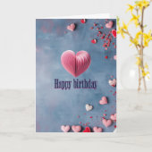 Gelukkig Verjaardag Mooie Hart Kaart (Gele Bloem)