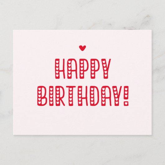 Gelukkig Verjaardag! Mooie typografie  Briefkaart (Voorkant)