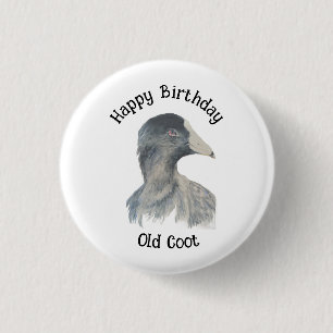 Gelukkig Verjaardag Oude Kraai Over de Hill, Humor Ronde Button 3,2 Cm