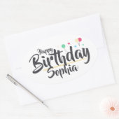 Gelukkig Verjaardag Ovale Sticker (Envelop)