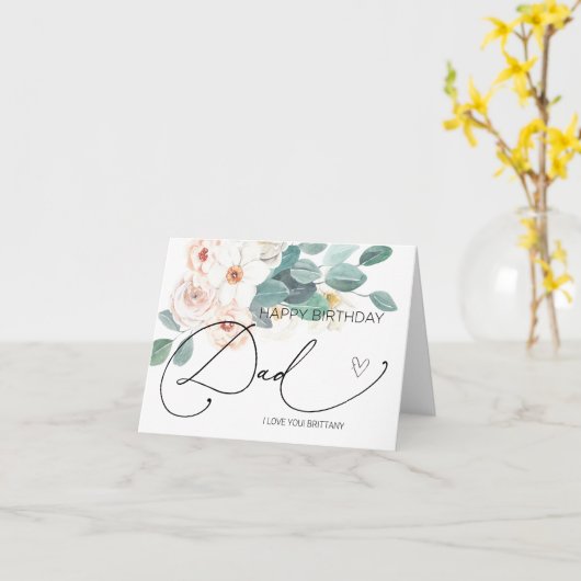 Gelukkig Verjaardag Papa Verjaardagscadeau voor Va Kaart (Gele Bloem)