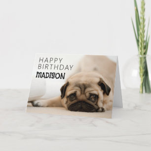 Gelukkig Verjaardag Pug Kaart