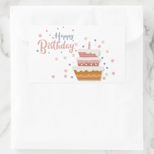 Gelukkig Verjaardag Rechthoekige Sticker (Tas)