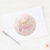 Gelukkig Verjaardag Ronde Sticker (Envelop)