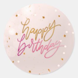 Gelukkig Verjaardag Ronde Sticker