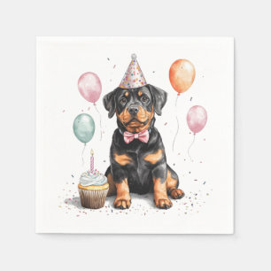 Gelukkig Verjaardag Rottweiler Hond Servet