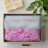 Gelukkig Verjaardag Roze Pioen Pastel Tissuepapier (Geschenk)