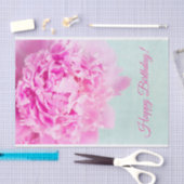 Gelukkig Verjaardag Roze Pioen Pastel Tissuepapier (Craft)