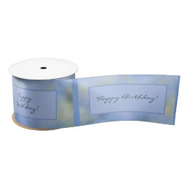 Gelukkig Verjaardag Sjabloon Abstract Blauw Geel Satijnen Lint