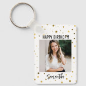 Gelukkig Verjaardag Sleutelhanger, Met Naam & Foto Sleutelhanger (Voorkant)