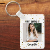 Gelukkig Verjaardag Sleutelhanger, Met Naam & Foto Sleutelhanger (Voorkant)