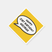 GELUKKIG VERJAARDAG Speech Bubble Fun Comic Book Servet (Hoek)