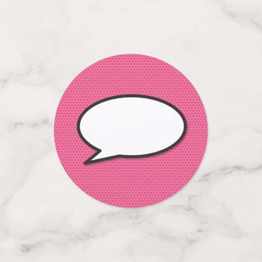 GELUKKIG VERJAARDAG Speech Bubble Fun Retro Comic  Confetti (Kleine voorkant)