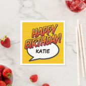 GELUKKIG VERJAARDAG Speech Bubble Fun Retro Comic  Servet (Insitu)