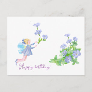 Gelukkig verjaardag! Sprookje en bloemen Briefkaart