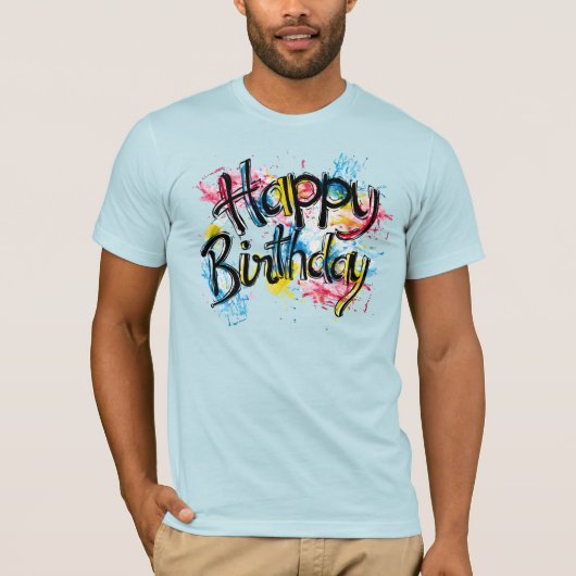 Gelukkig verjaardag t-shirt (Voorkant)