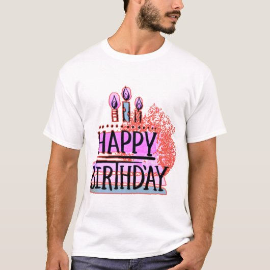Gelukkig Verjaardag T-shirt (Voorkant)