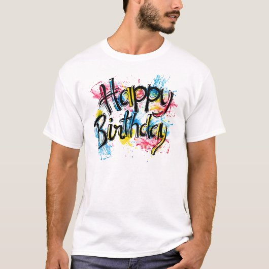 Gelukkig verjaardag t-shirt (Voorkant)