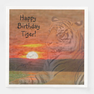Gelukkig Verjaardag Tijger Servet