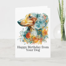 Gelukkig Verjaardag van Cute Bloemige Dachshund