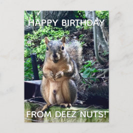 Gelukkig Verjaardag van Deez Nuts Grappige Eekhoor Briefkaart