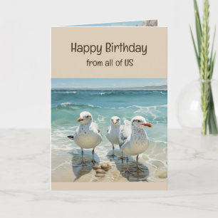 Gelukkig Verjaardag Van Ons Allen Strandmeeuwen Kaart