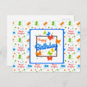 Gelukkig Verjaardag Vlinders Briefkaart (Voorkant / Achterkant)