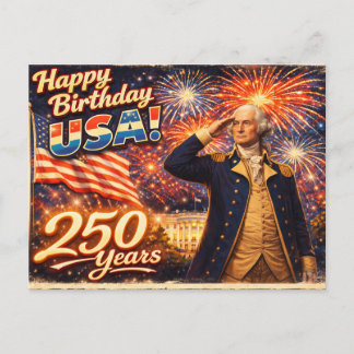 Gelukkig Verjaardag VS George Washington  Briefkaart