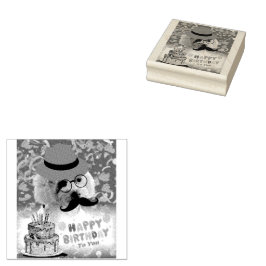 Gelukkig Verjaardag Wenst Een Wens Poodle Rubberen Rubberstempel
