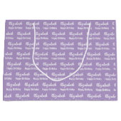 Gelukkig Verjaardag Witte Script Naam Bleekpaars Groot Cadeauzakje (Voorkant)
