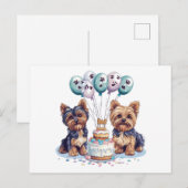 Gelukkig Verjaardag Yorkie Hond Briefkaart (Voorkant / Achterkant)