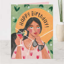 Gelukkig Verjaardag Zomer Cocktail Vrouw