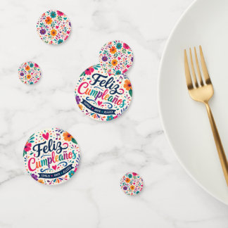 Gelukkig Verjaardags Bloemrijke Fiesta Spaanse Ver Confetti