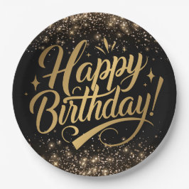 Gelukkig verjaardagsbord papieren bordje