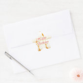 GELUKKIG Verjaardagscript : SAFFRON Pure Crystal Ster Sticker (Envelop)