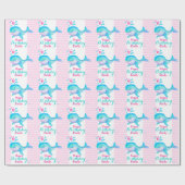 Gelukkig verjaardagsfeest genaamd whale art-rap cadeaupapier (Vlak)