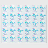 Gelukkig verjaardagsfeest genaamd whale art-rap cadeaupapier (Vlak)